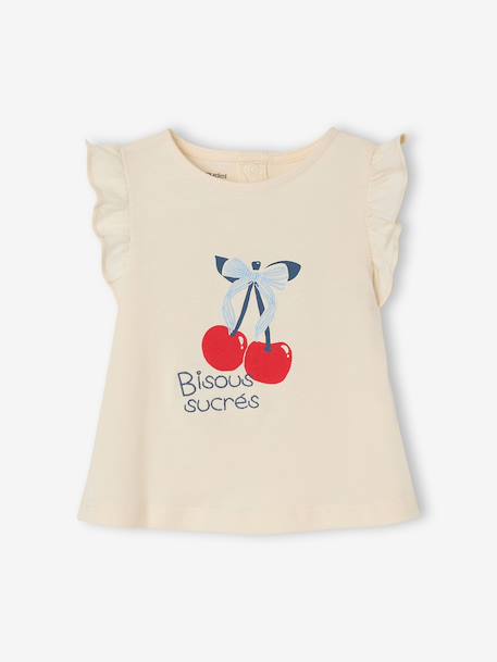 Bébé-T-shirt bébé fille motif fantaisie en coton bio