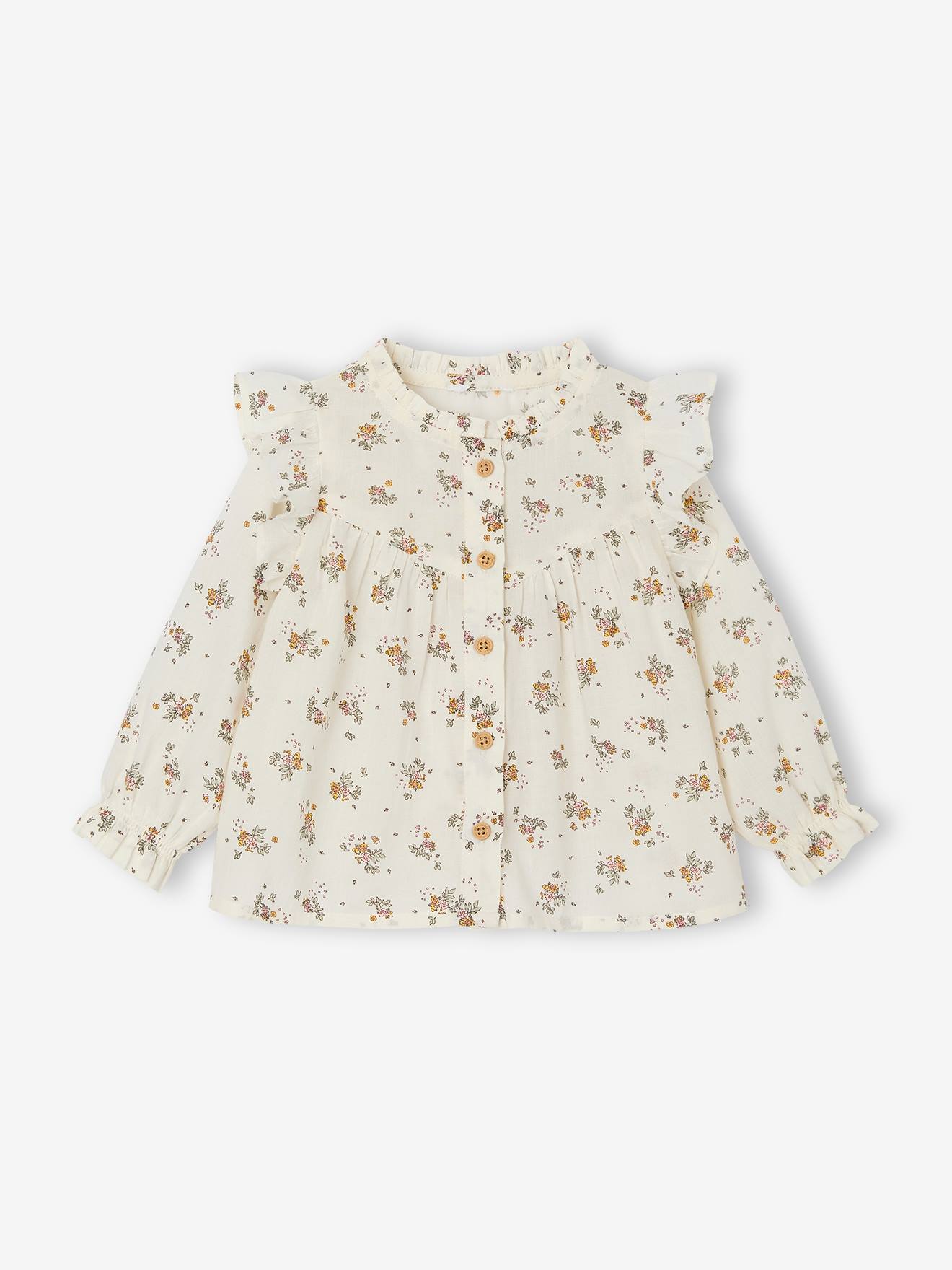Blouse à volants bébé vanille