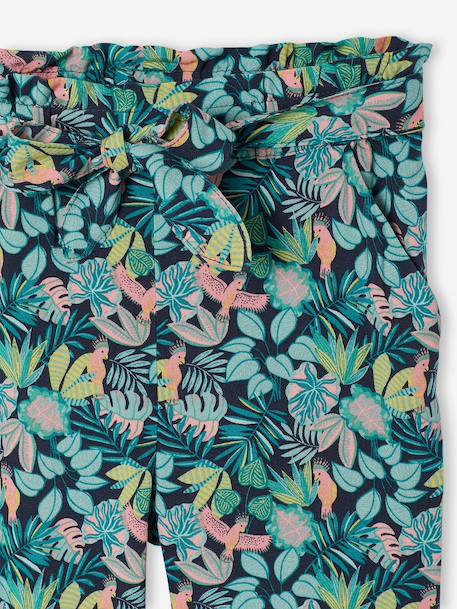 Pantalon fluide imprimé fleurs fille marine+rouge 3 - vertbaudet enfant 