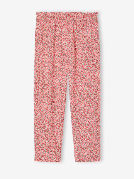 Pantalon fluide imprimé fleurs fille marine+rouge 5 - vertbaudet enfant 