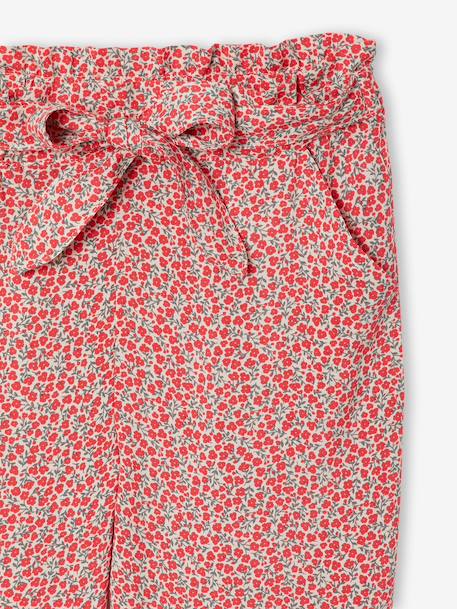 Pantalon fluide imprimé fleurs fille marine+rouge 6 - vertbaudet enfant 