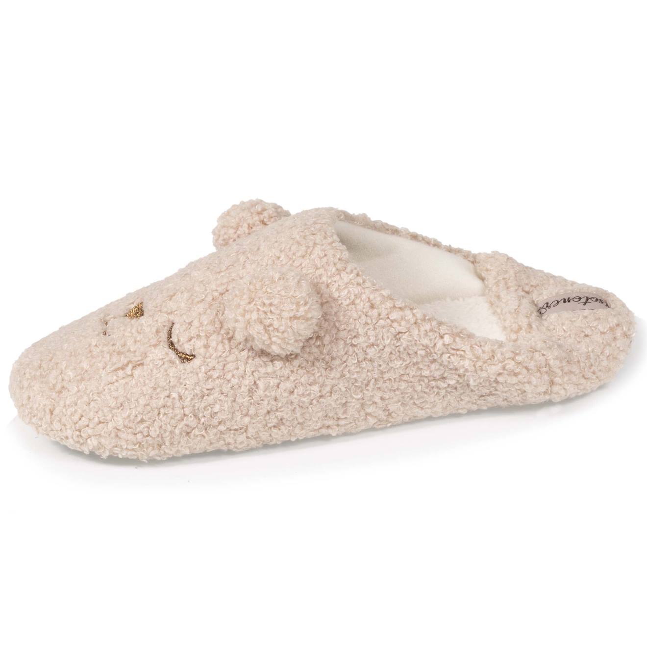 Chaussons Mules Sherpa - Semelle Gomme Ultra Souple Beige