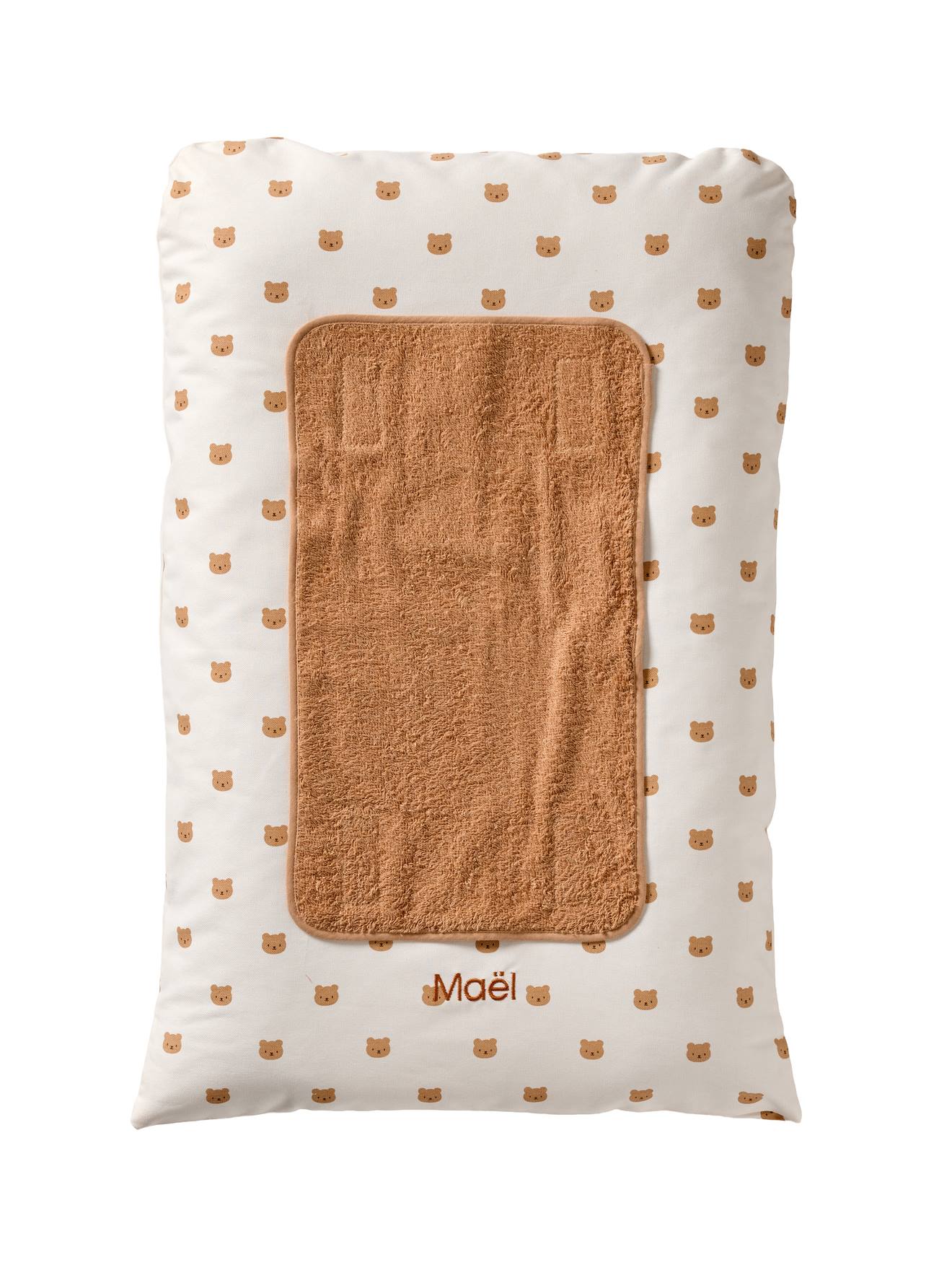 Housse matelas à langer personnalisable beige imprimé