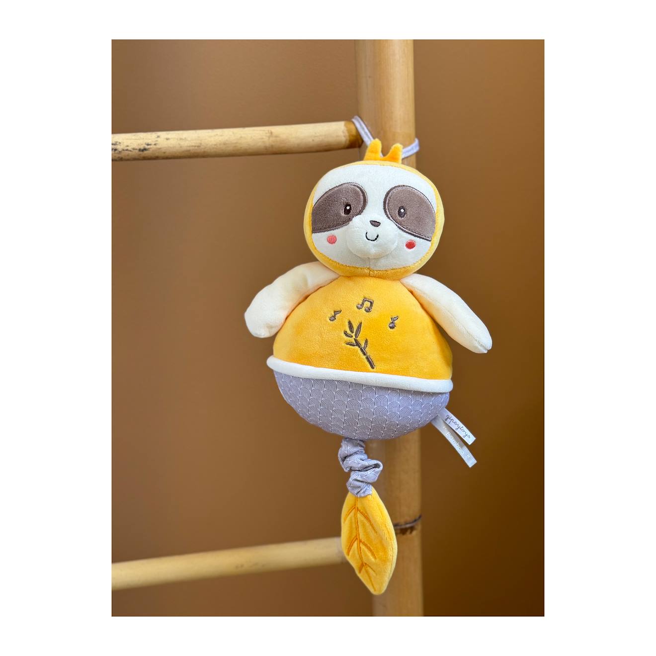 Boîte À Musique Bebe Bamboo - Paresseux - 26 Cm Jaune