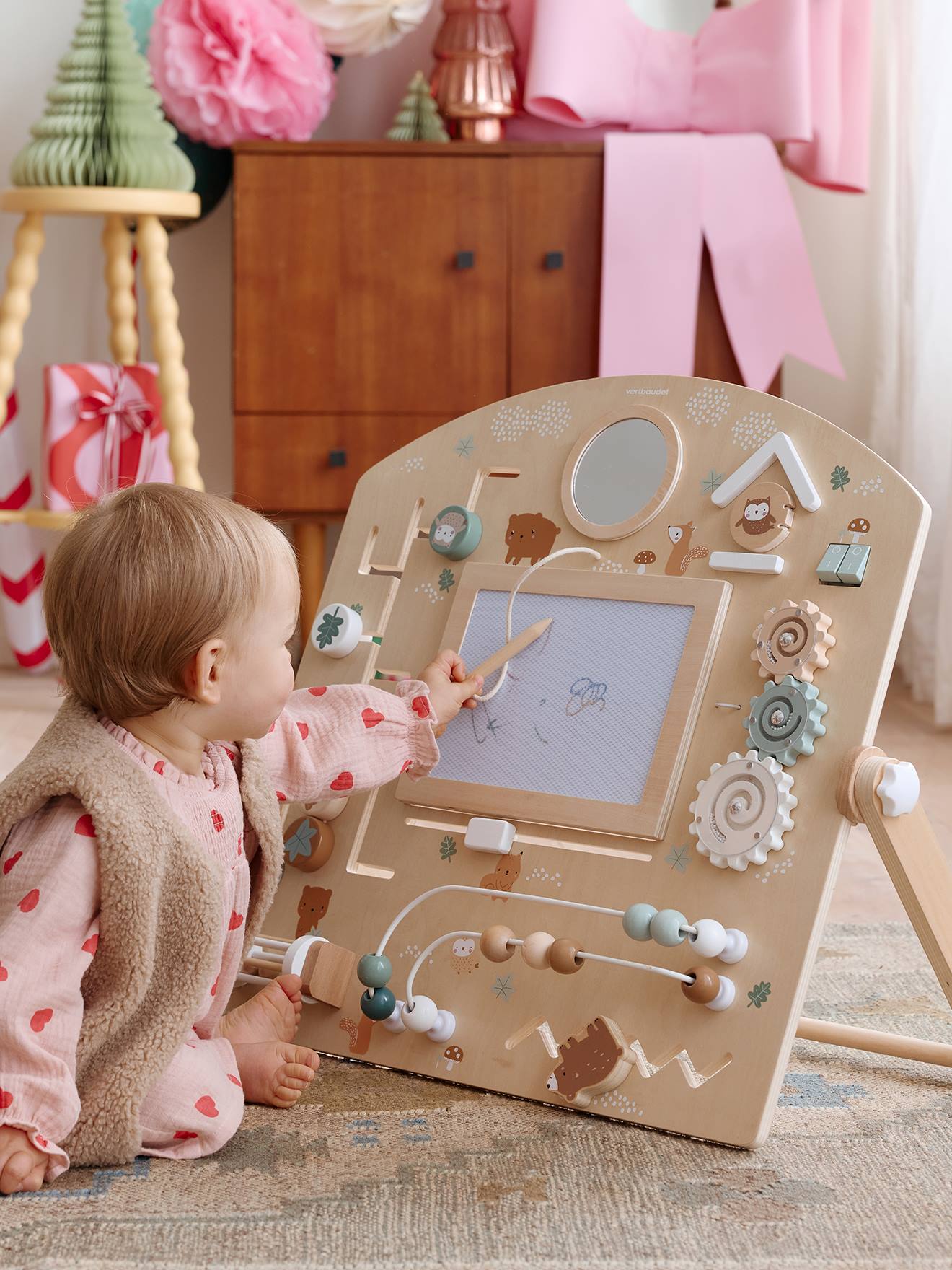 Planche d'activités avec ardoise magique GREEN FOREST en bois FSC® bois