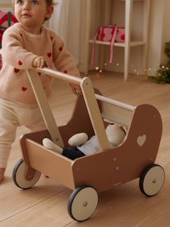 Jouet-Premier âge-Bascules, chariots de marche, trotteurs et porteurs-Chariot de marche landau en bois FSC®