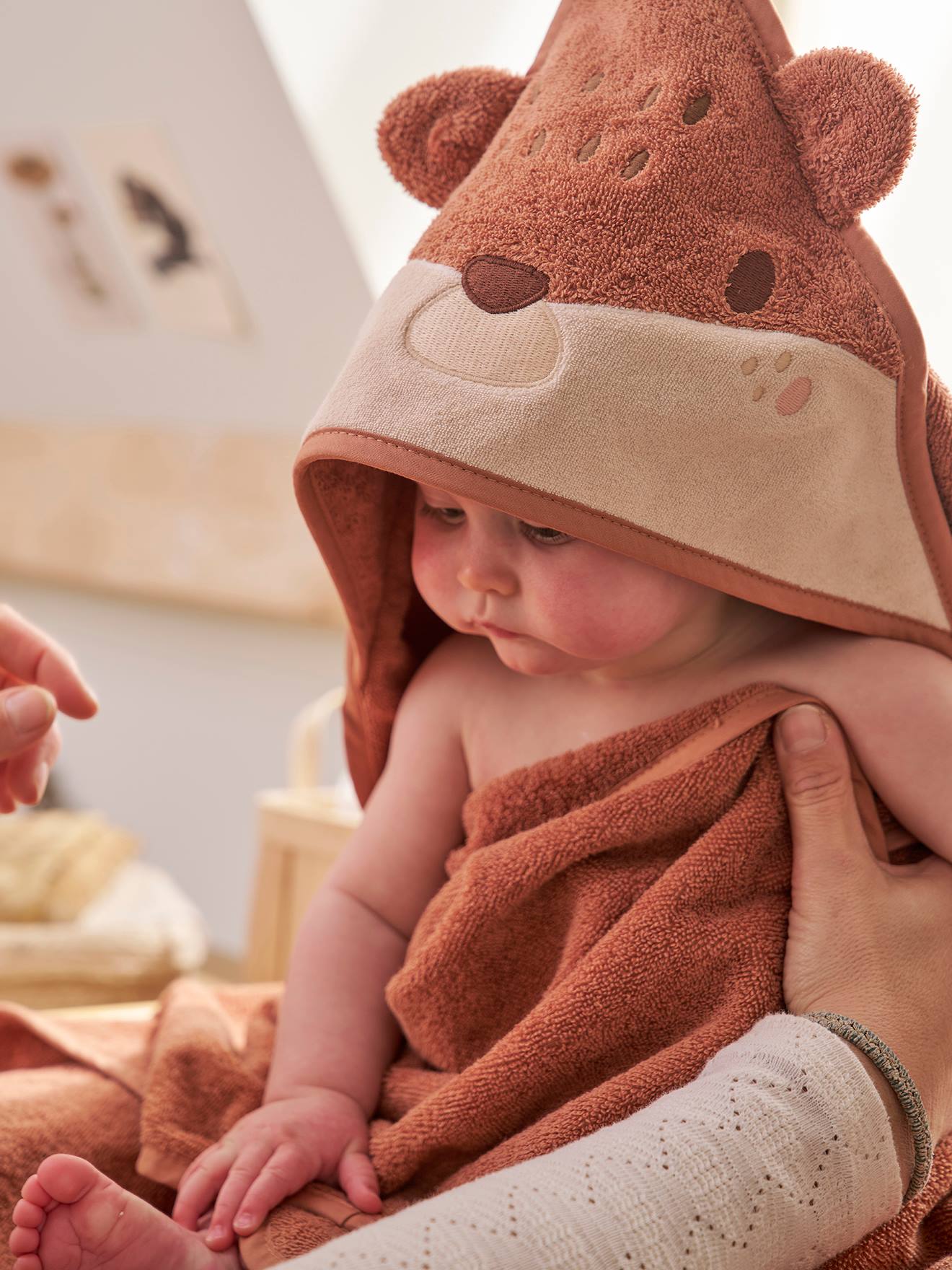 Cape de bain et gant HÉRISSON rouille