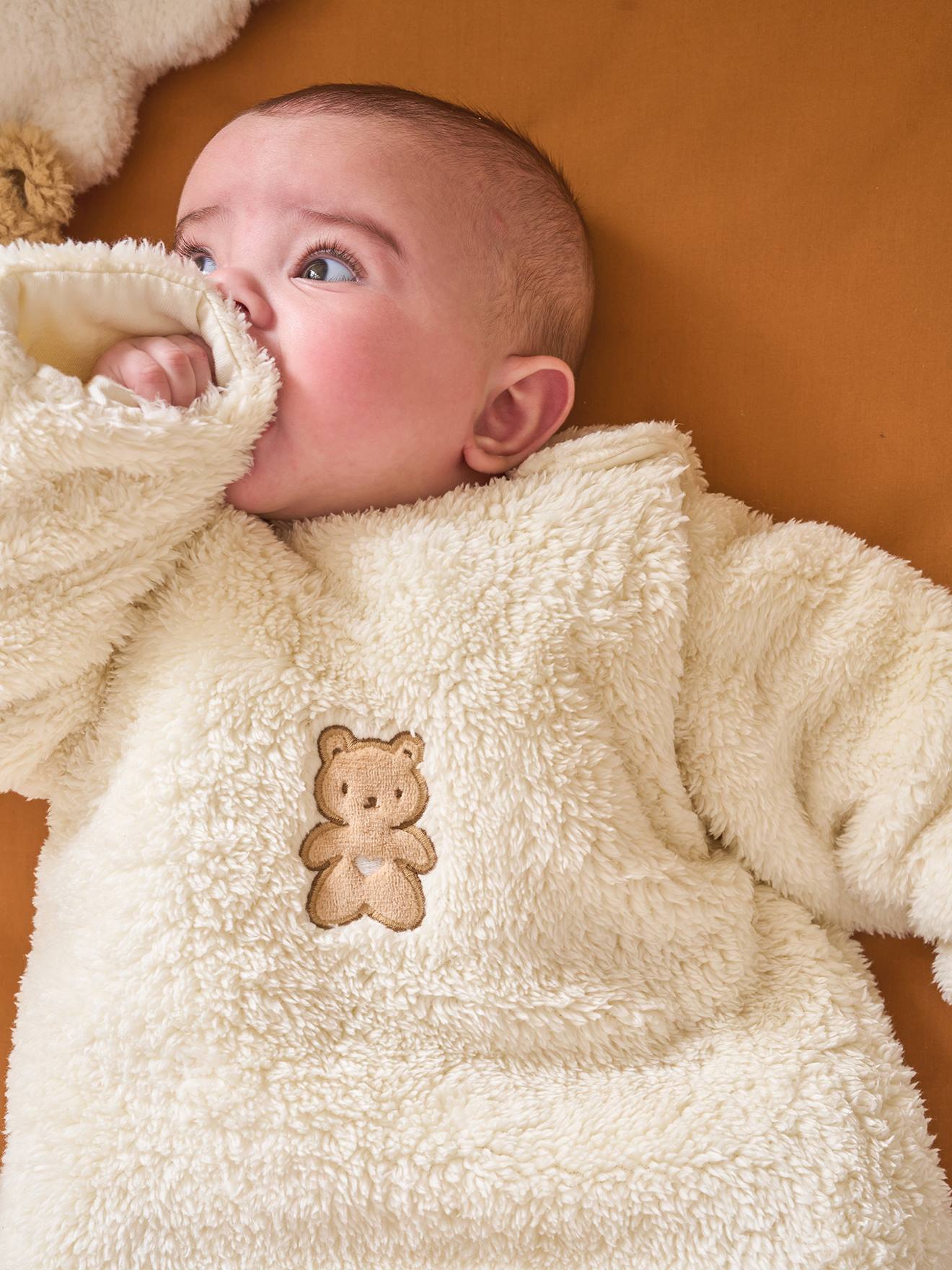 Gigoteuse PETIT OURS manches longues amovibles vanille (Vertbaudet) - Image 1