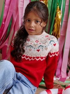 Pull fille noël jacquard   - vertbaudet enfant