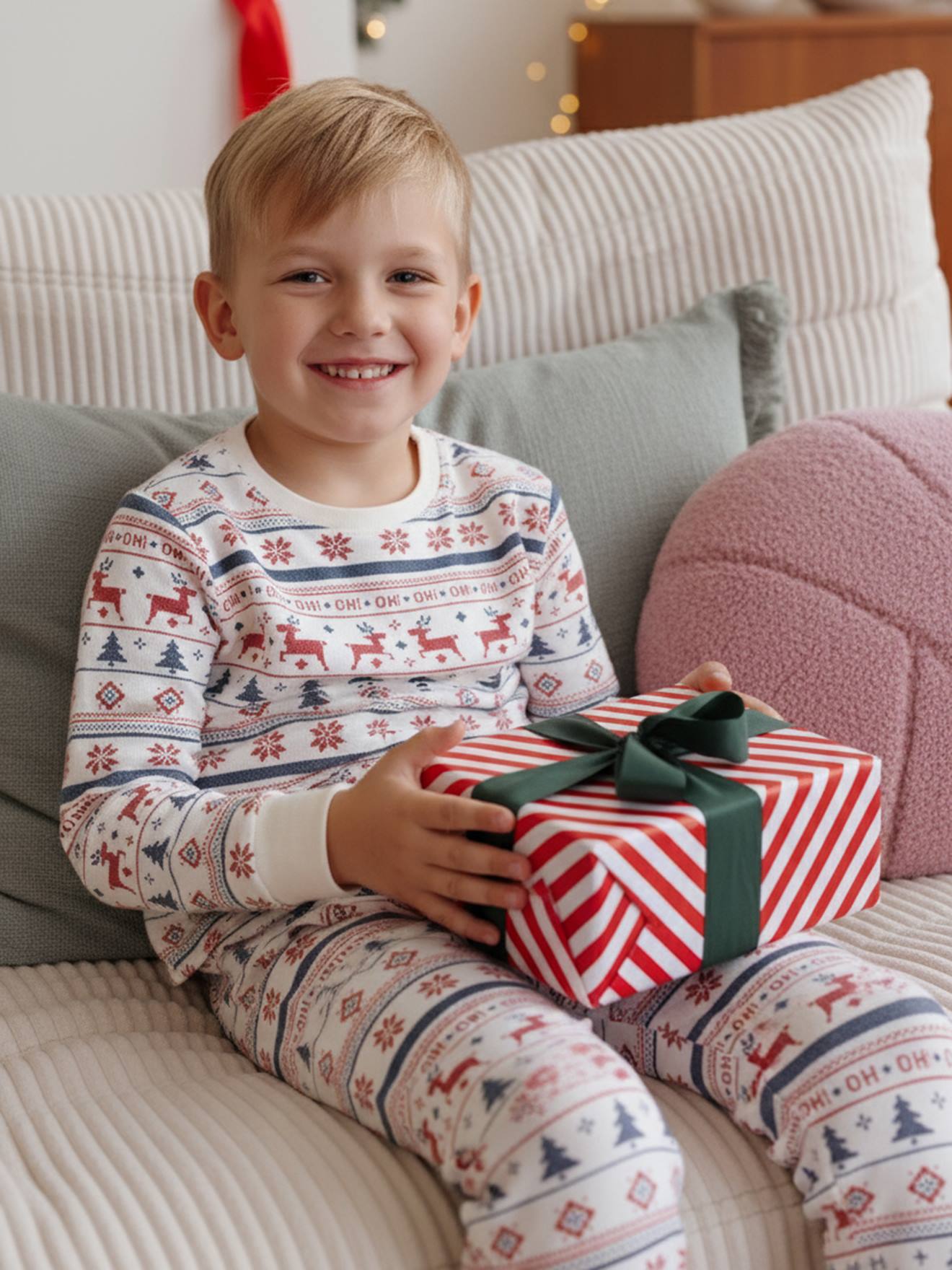 Pyjama mixte Noël 2 pièces capsule famille bleu nuit