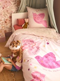 Parure housse de couette + taie d'oreiller enfant réversible BIRDY, avec coton recyclé  - vertbaudet enfant