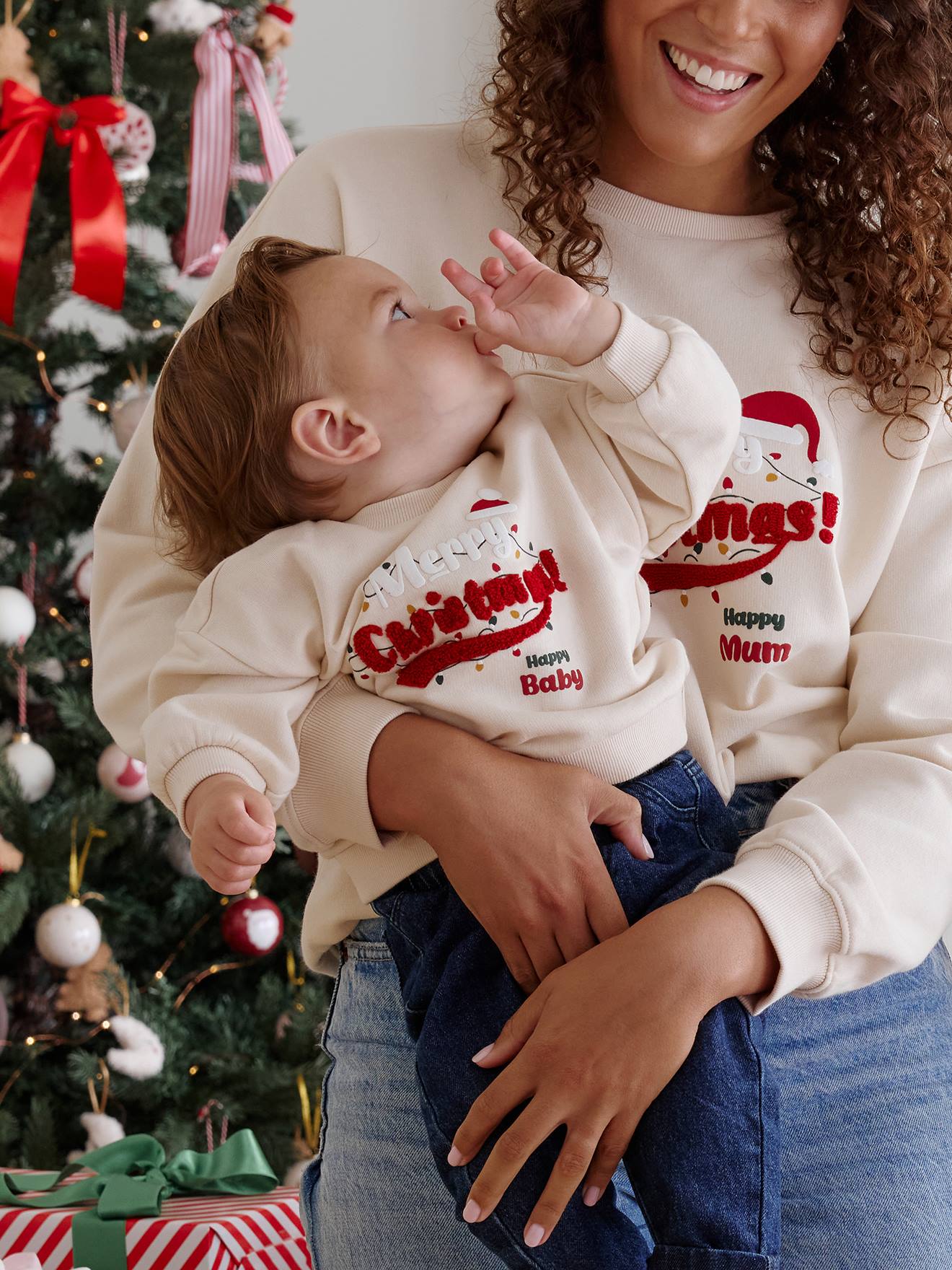 Sweat bébé Noël capsule famille vanille
