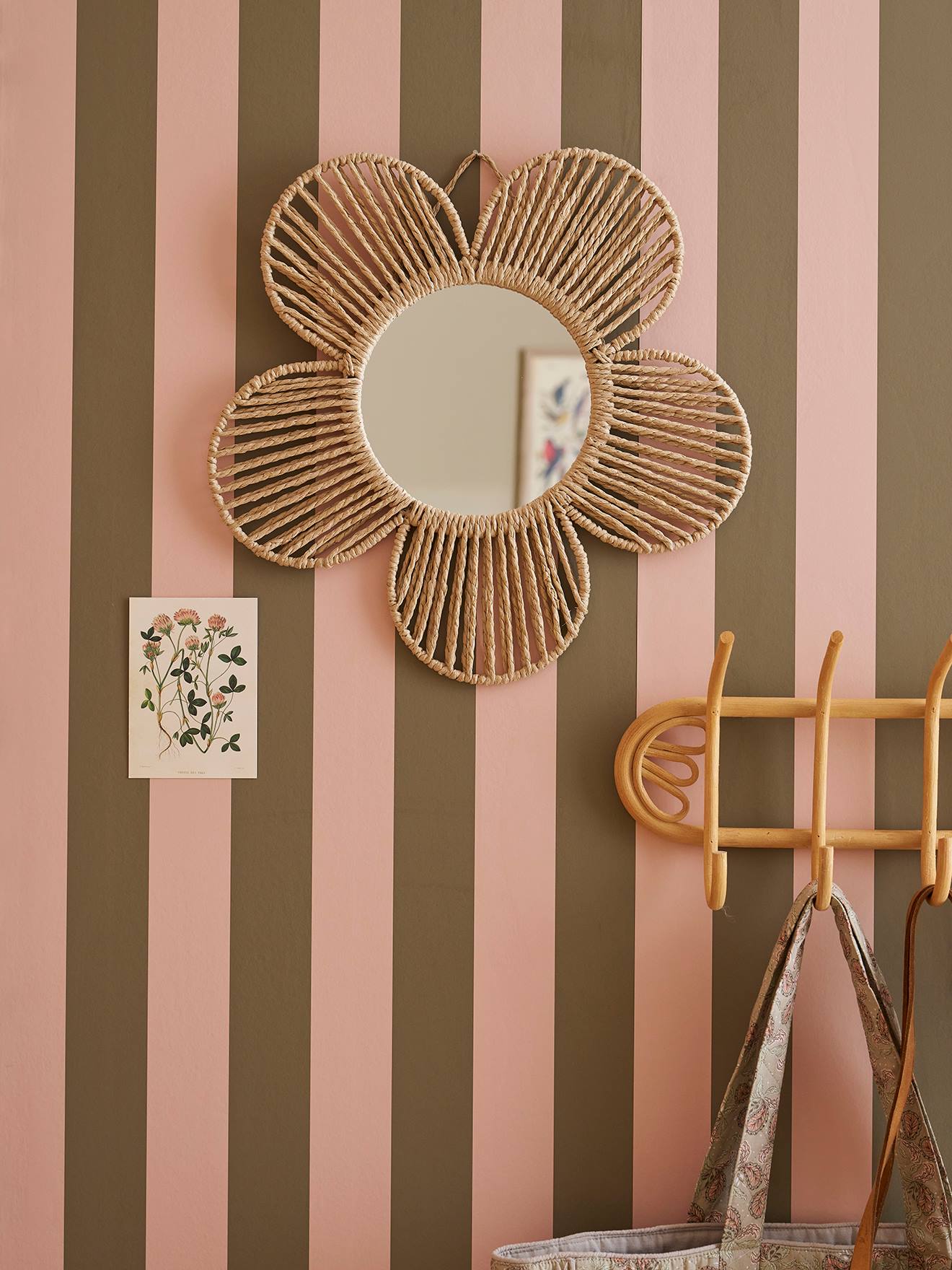 Miroir Fleur beige