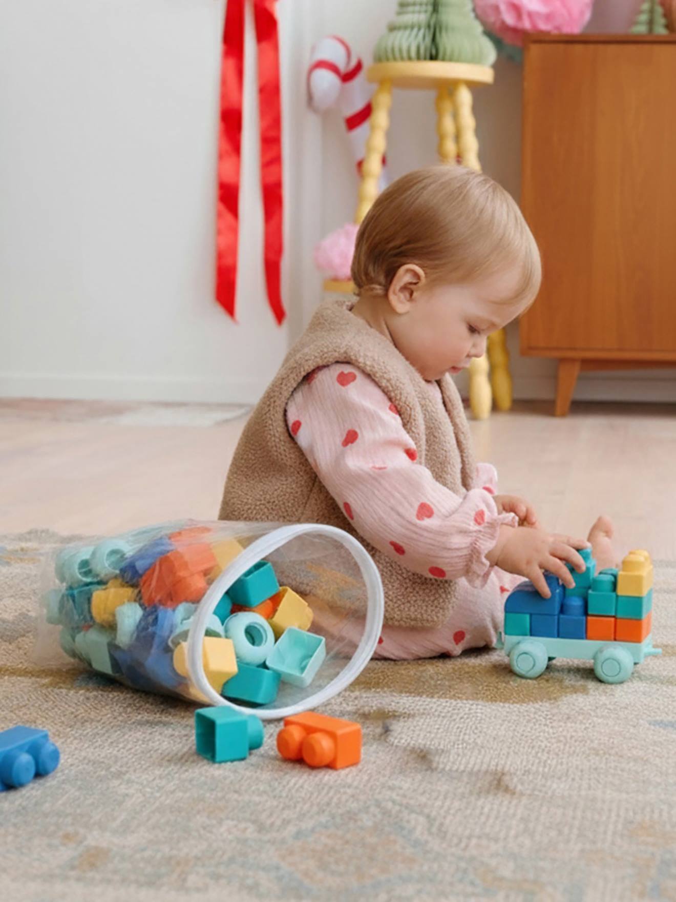 Set de 100 briques de construction en plastique multicolore