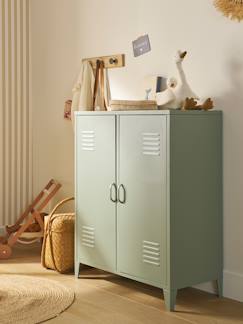Chambre et rangement-Armoire basse en métal, 2 portes