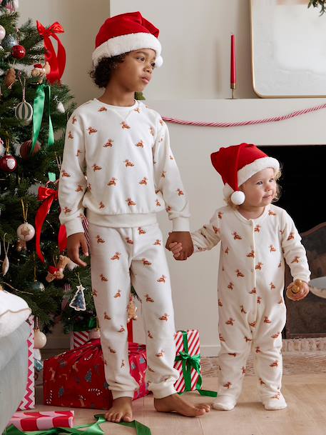 Ensemble enfant noël pyjama mixte bonnet capsule fratrie  - vertbaudet enfant