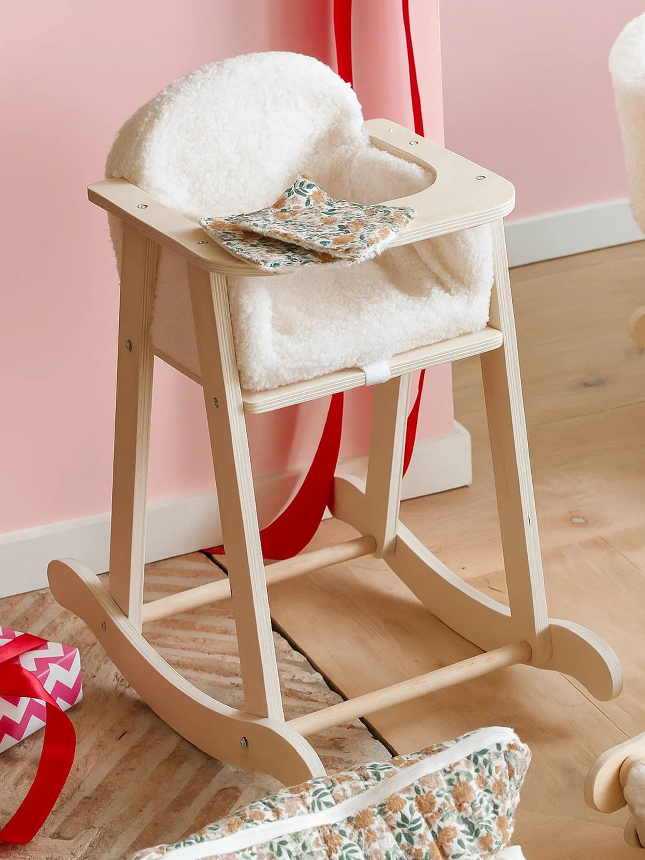 Chaise haute à bascule poupon en bois FSC® bois