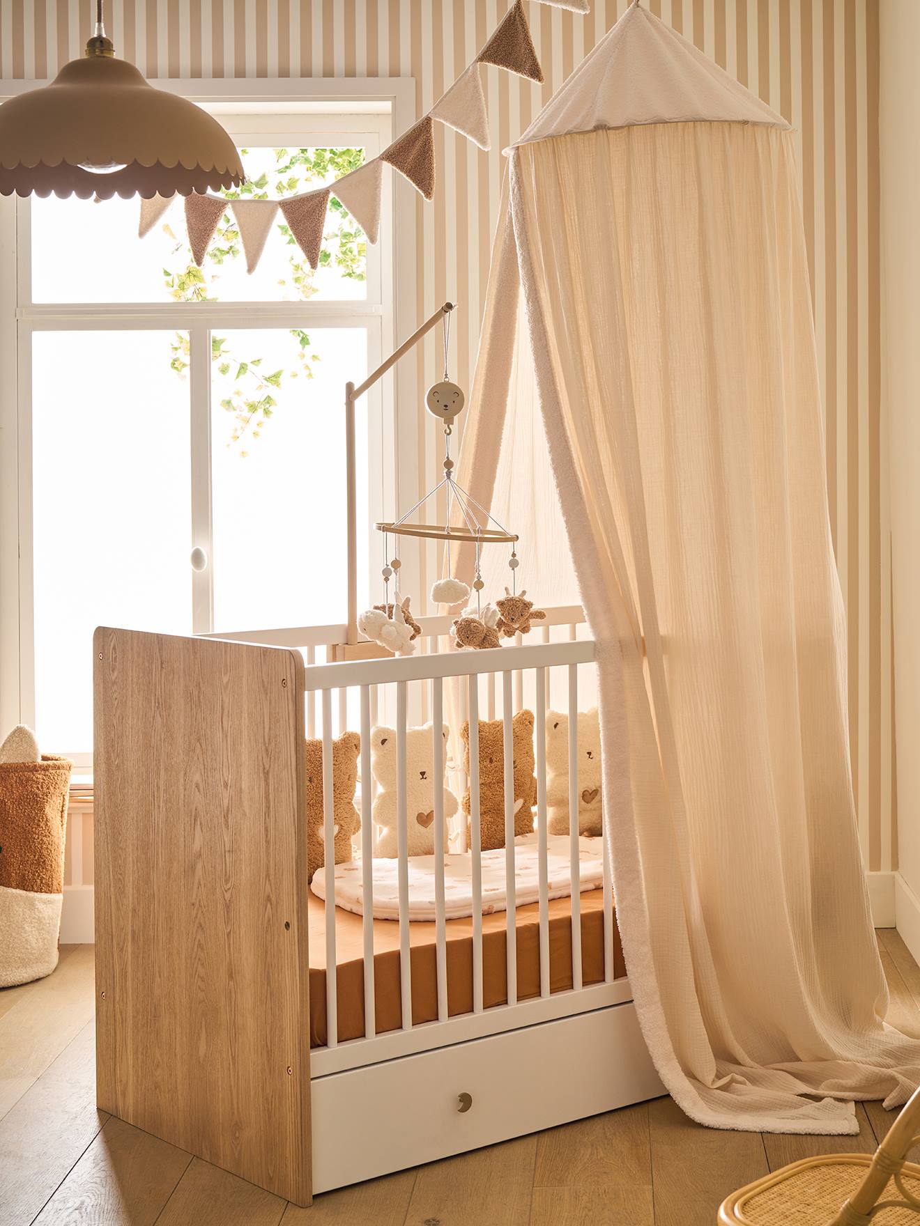 Ciel de lit Sherpa écru