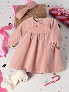 Ensemble bébé fille robe bandeau collants coffret cadeau Noël  - vertbaudet enfant