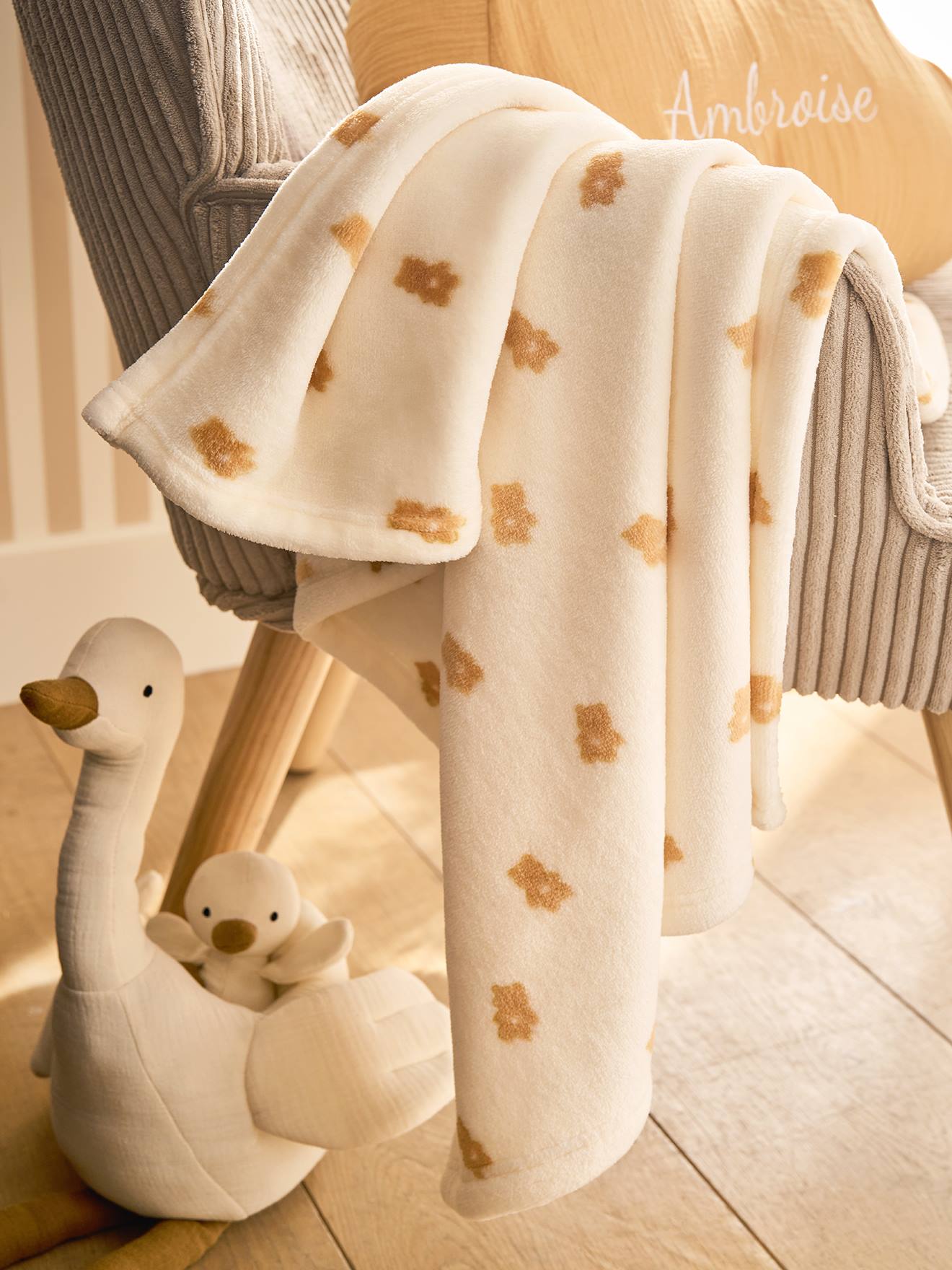 Plaid imprimé polaire personnalisable blanc imprimé