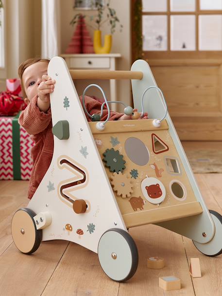 Vertbaudet - Chariot de marche avec freins en bois FSC® green forest