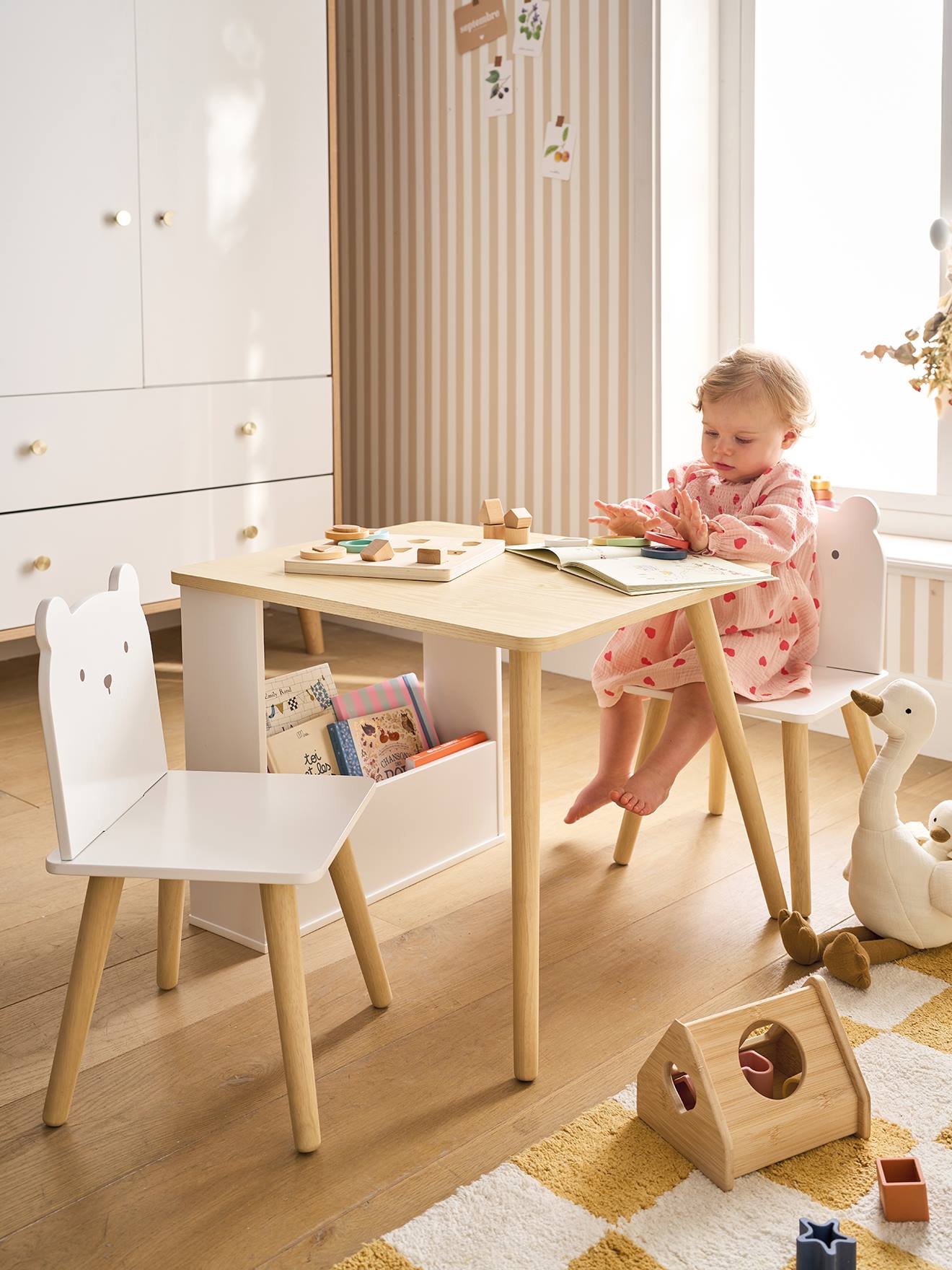 Table et chaises enfant Ourson blanc Table et chaises enfant Ourson blanc