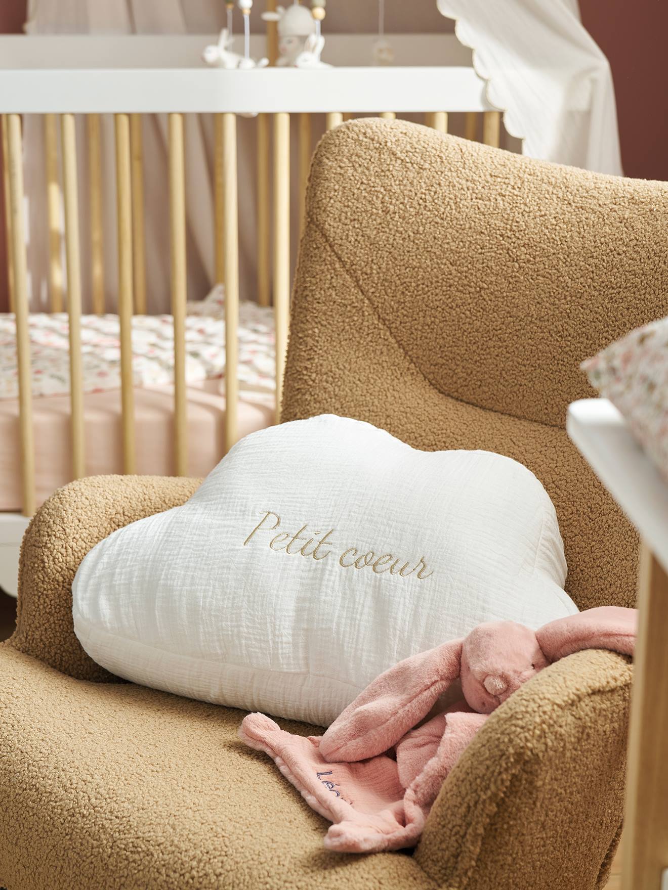 Coussin nuage en gaze de coton personnalisable écru (Vertbaudet) - Image 1