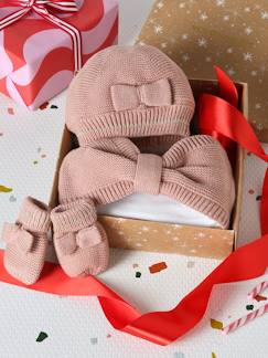 Coffret noël bébé bonnet snood moufles   - vertbaudet enfant