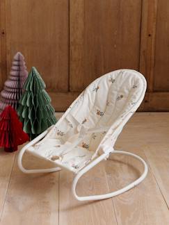 Chaise Haute Pour Poupon Vertbaudet Retro Flower - Métal Crème, Plateau Plastique, Pliable - Dès 3 Ans