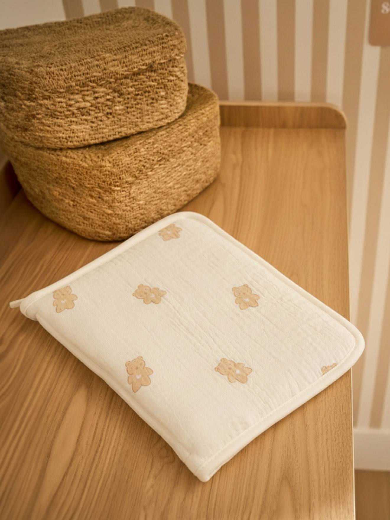 Protège carnet de santé en gaze de coton teddy