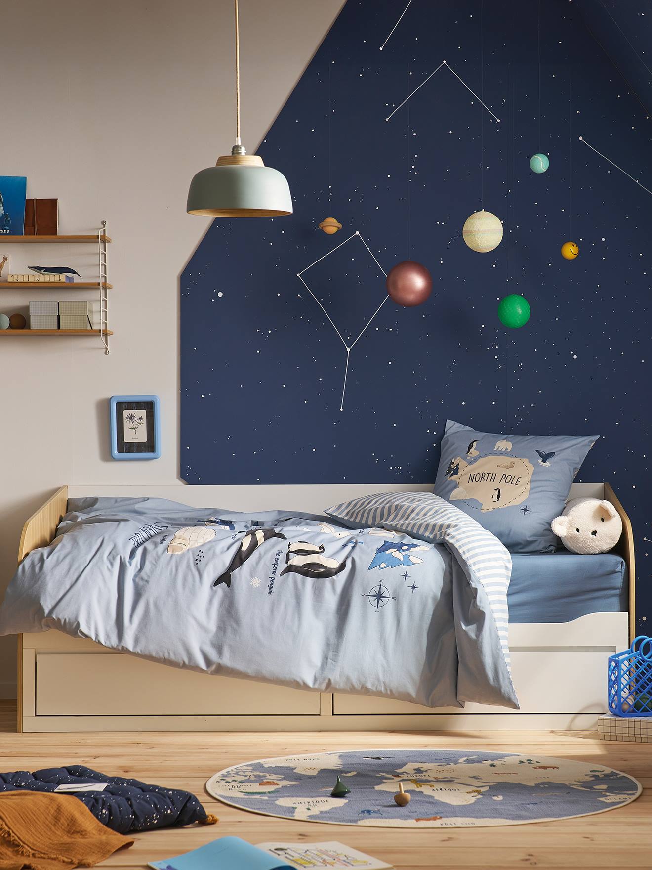 Lit gigogne 80x200cm avec rangement YEL blanc