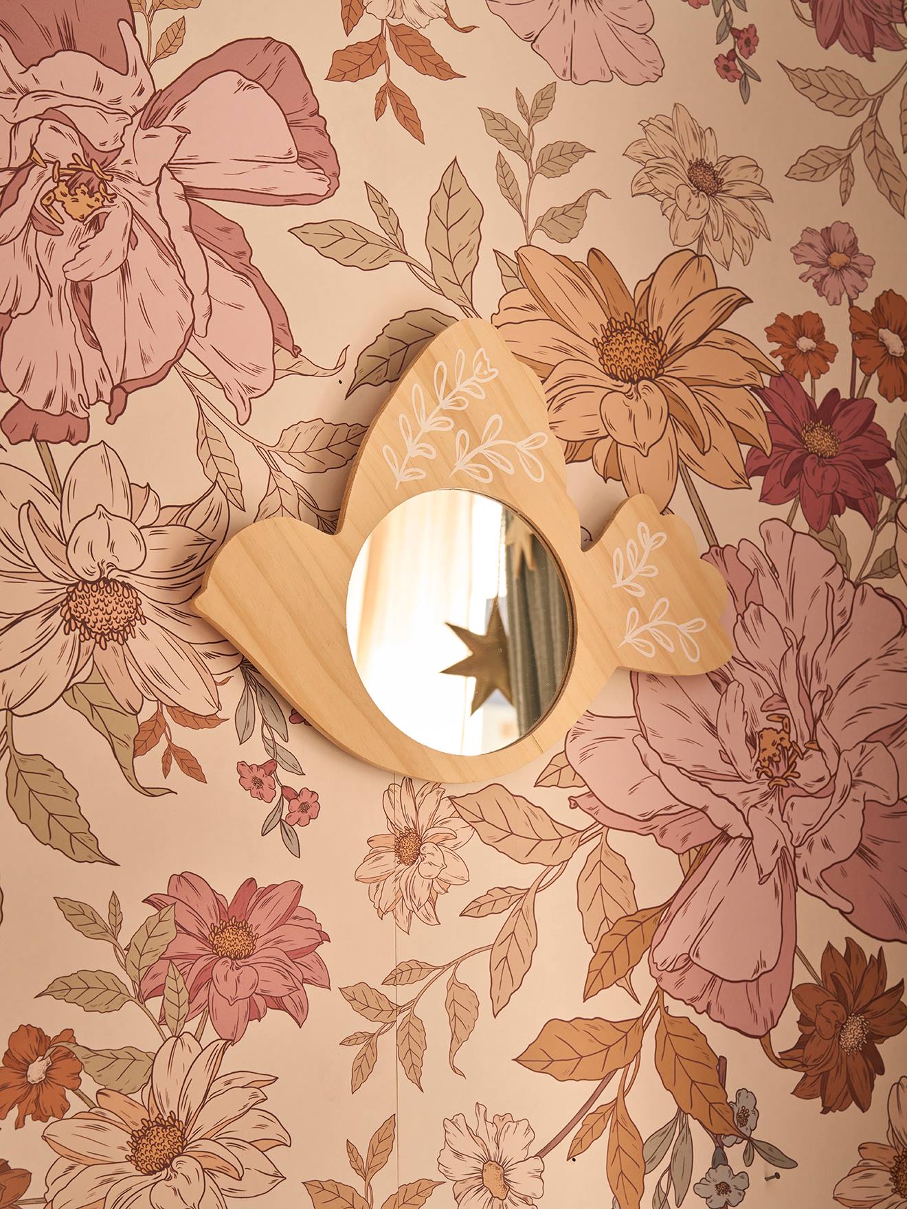 Miroir en bois oiseau bois