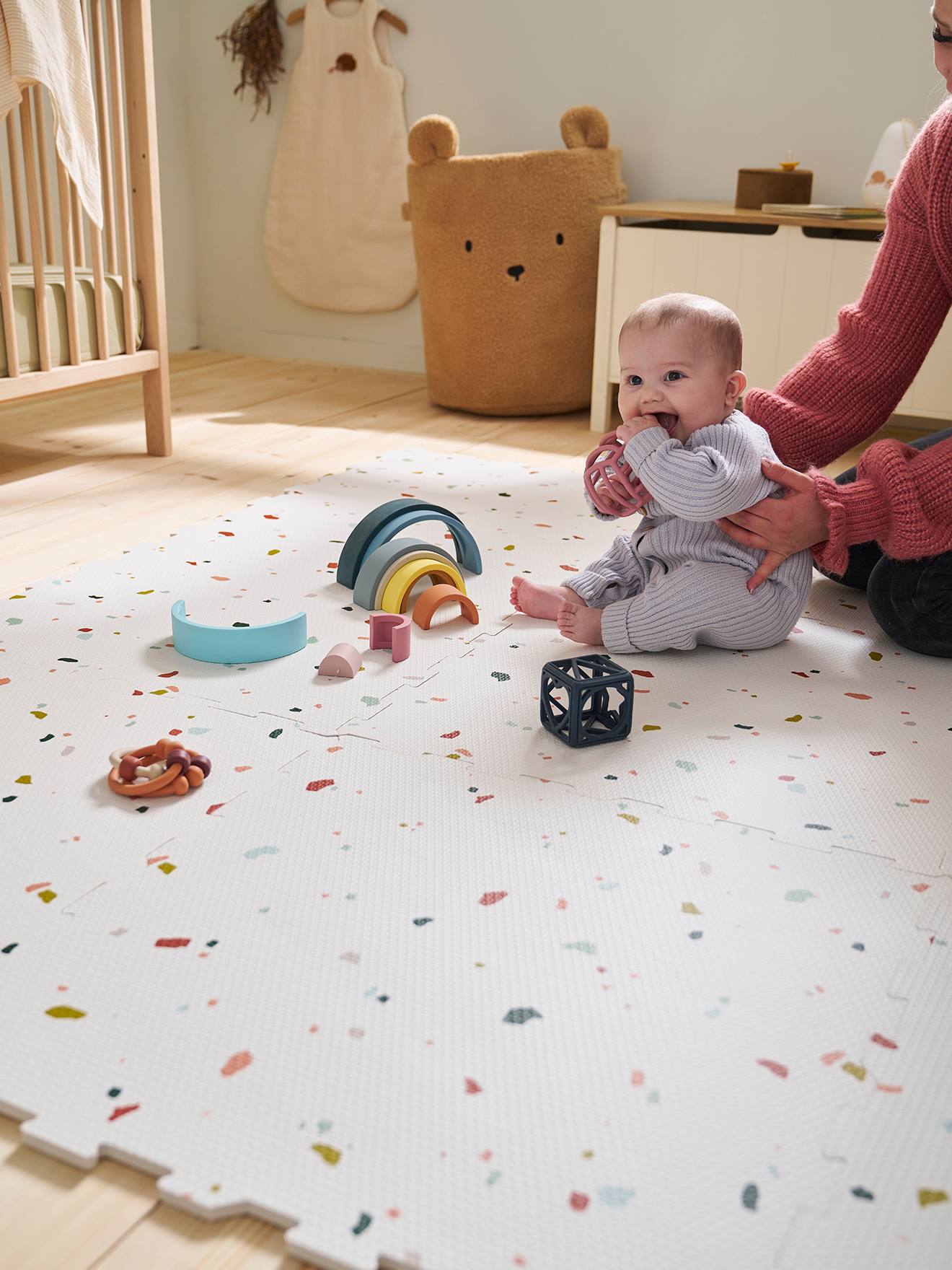 Grand tapis 9 dalles en mousse terrazzo