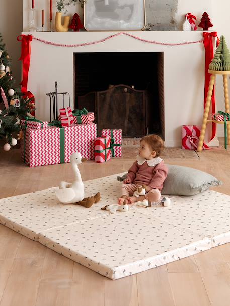 Vertbaudet - Tapis de motricité pliable et déhoussable retro flower