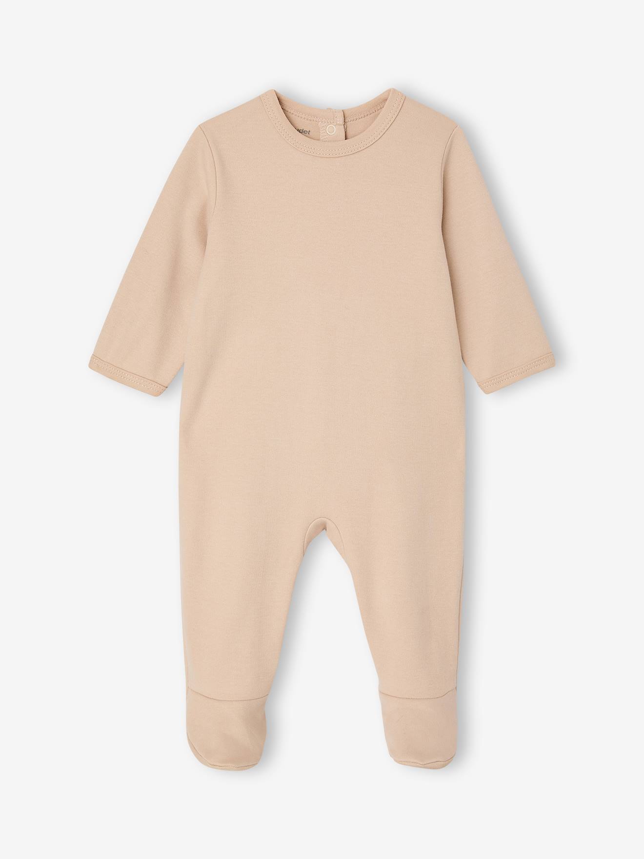 Lot 3 pyjamas bébé en coton bio beige (Vertbaudet) - Image 2