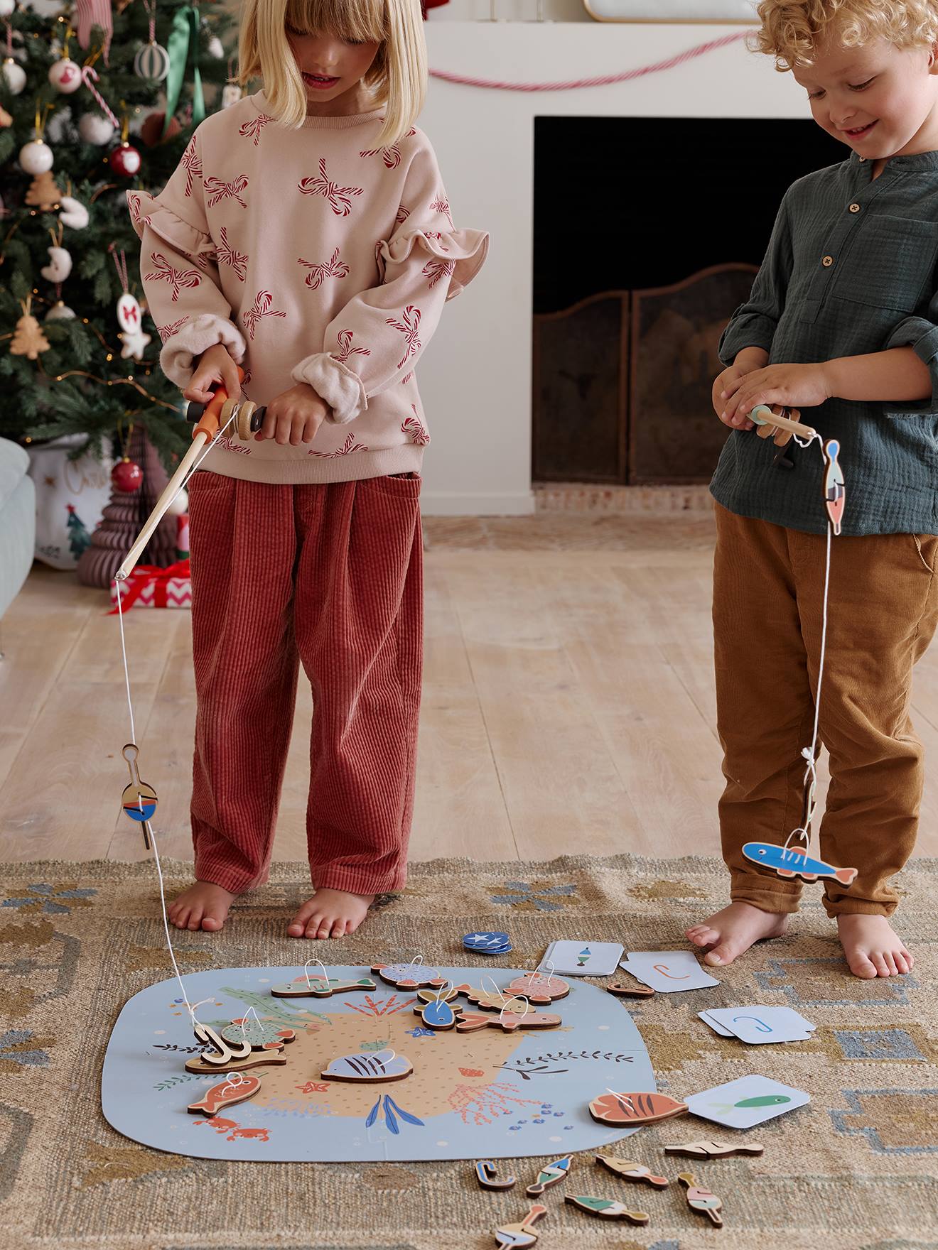 Jeu de pêche à la ligne en bois FSC® bleu
