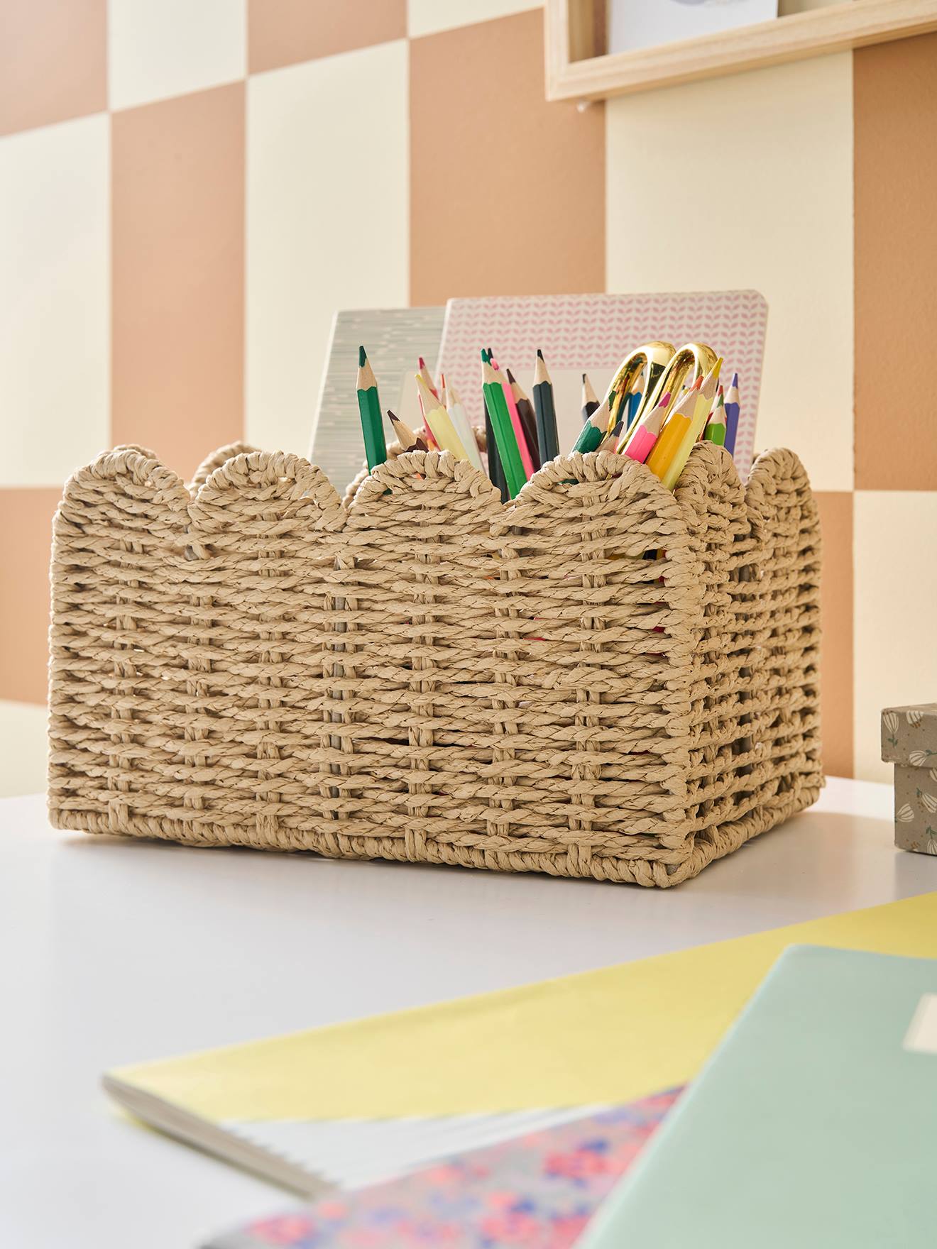 Pot à crayons feston beige