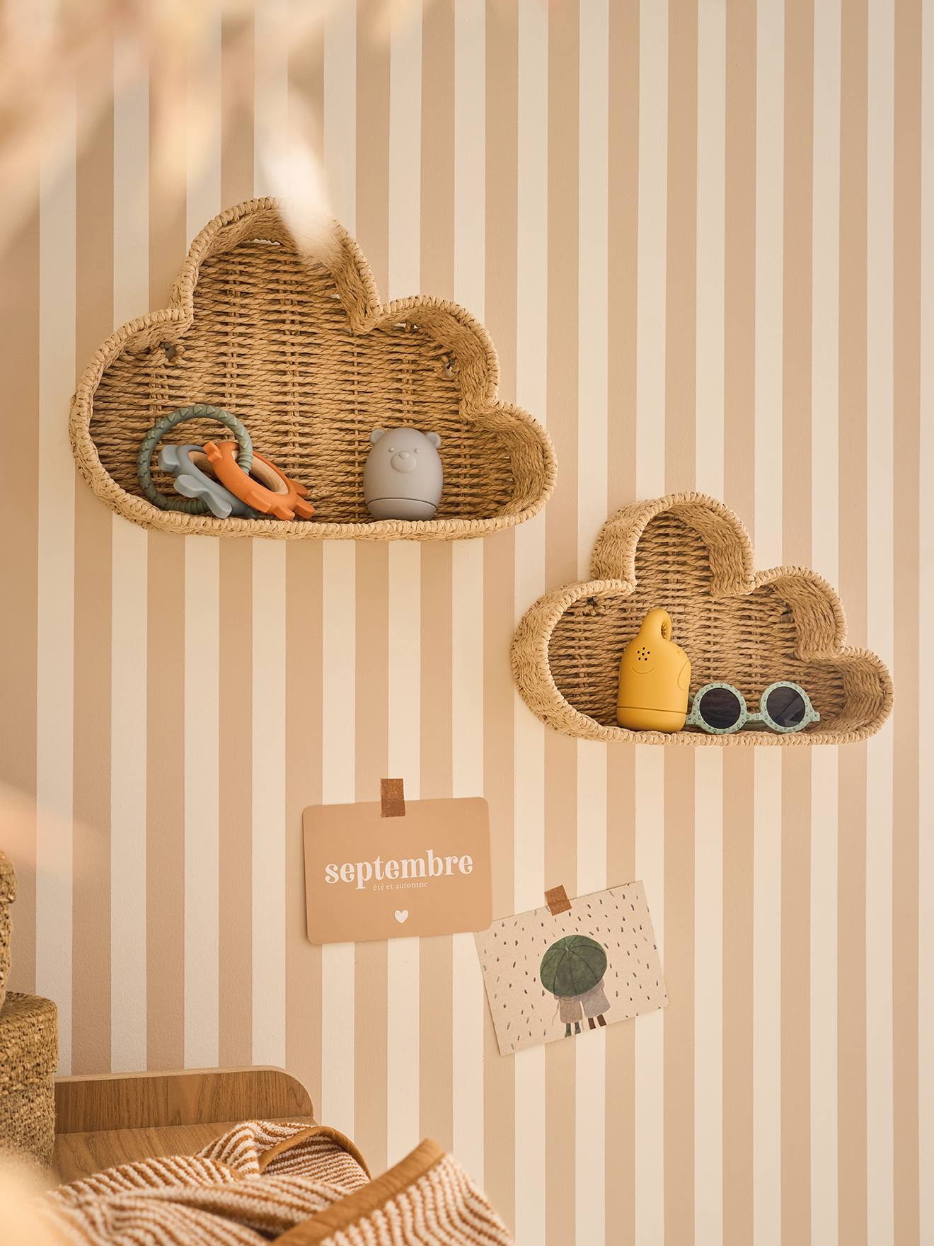 Lot de 2 étagères Nuage beige (Vertbaudet) - Image 1