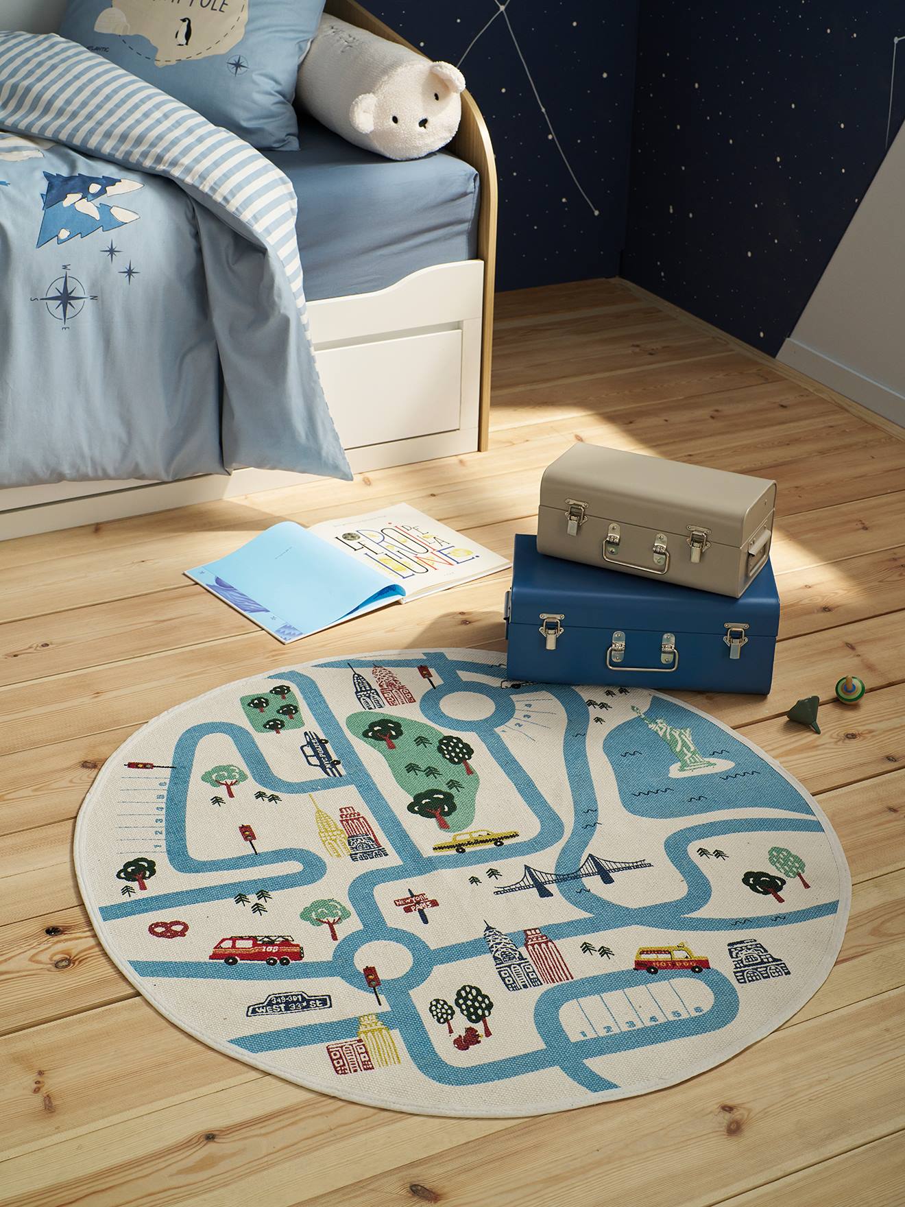 Tapis circuit rond Varsity écru