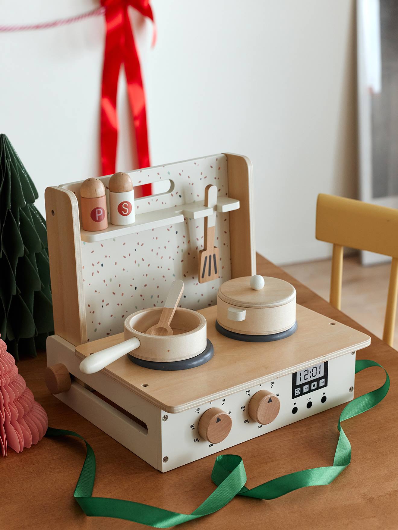 Cuisinette en bois FSC® à poser écru