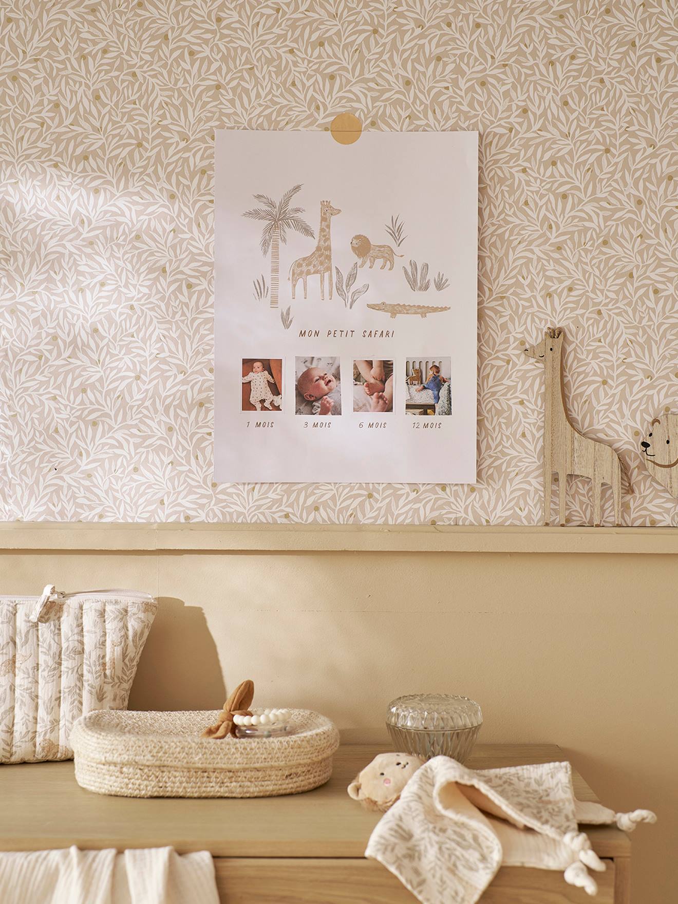 Affiche souvenir de naissance BABYLON beige