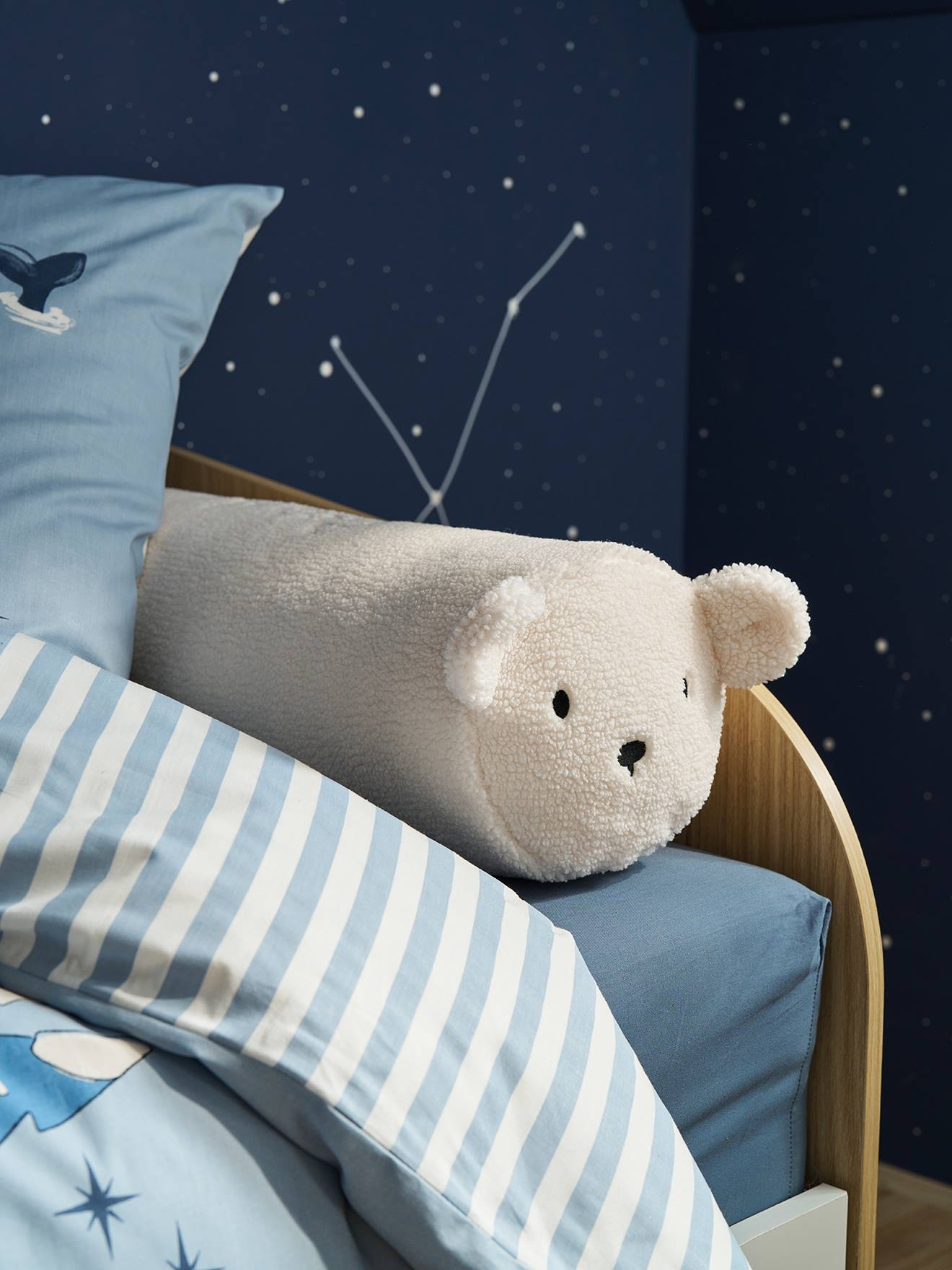 Traversin en sherpa personnalisable Ourson écru