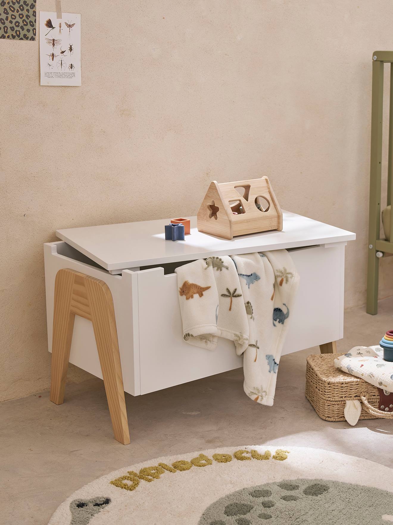 Coffre à jouets RÉTRO blanc