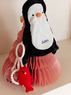 Jouet-Premier âge-Jouets en tissu-Doudou plat pingouin personnalisable et hochet BANQUISE