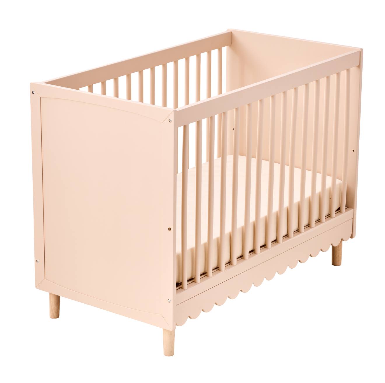 Lit bébé évolutif LIGNE FESTON rose (Vertbaudet) - Image 1