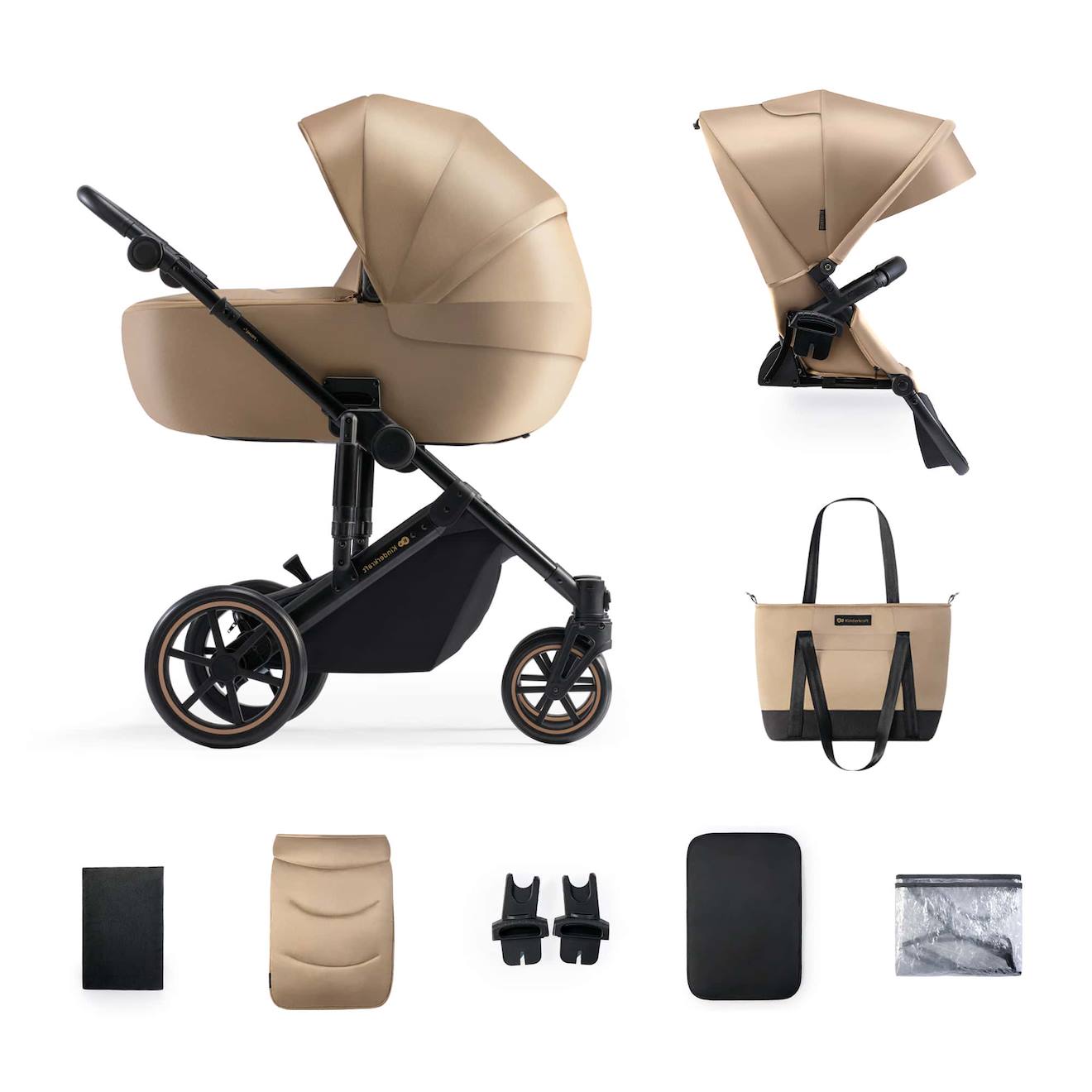 Poussette Évolutive 2 En 1 Suspension Améliorée Pour Enfants À 22 Kg Gris