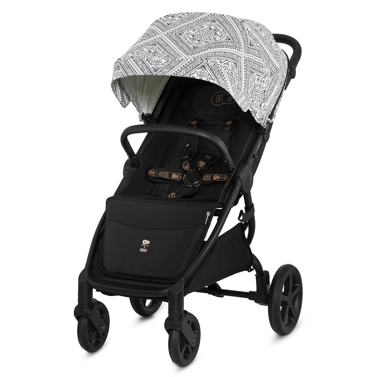 Poussette Compacte Avec Suspension Et Protection Upf50+ Pour Bébé Noir/argent