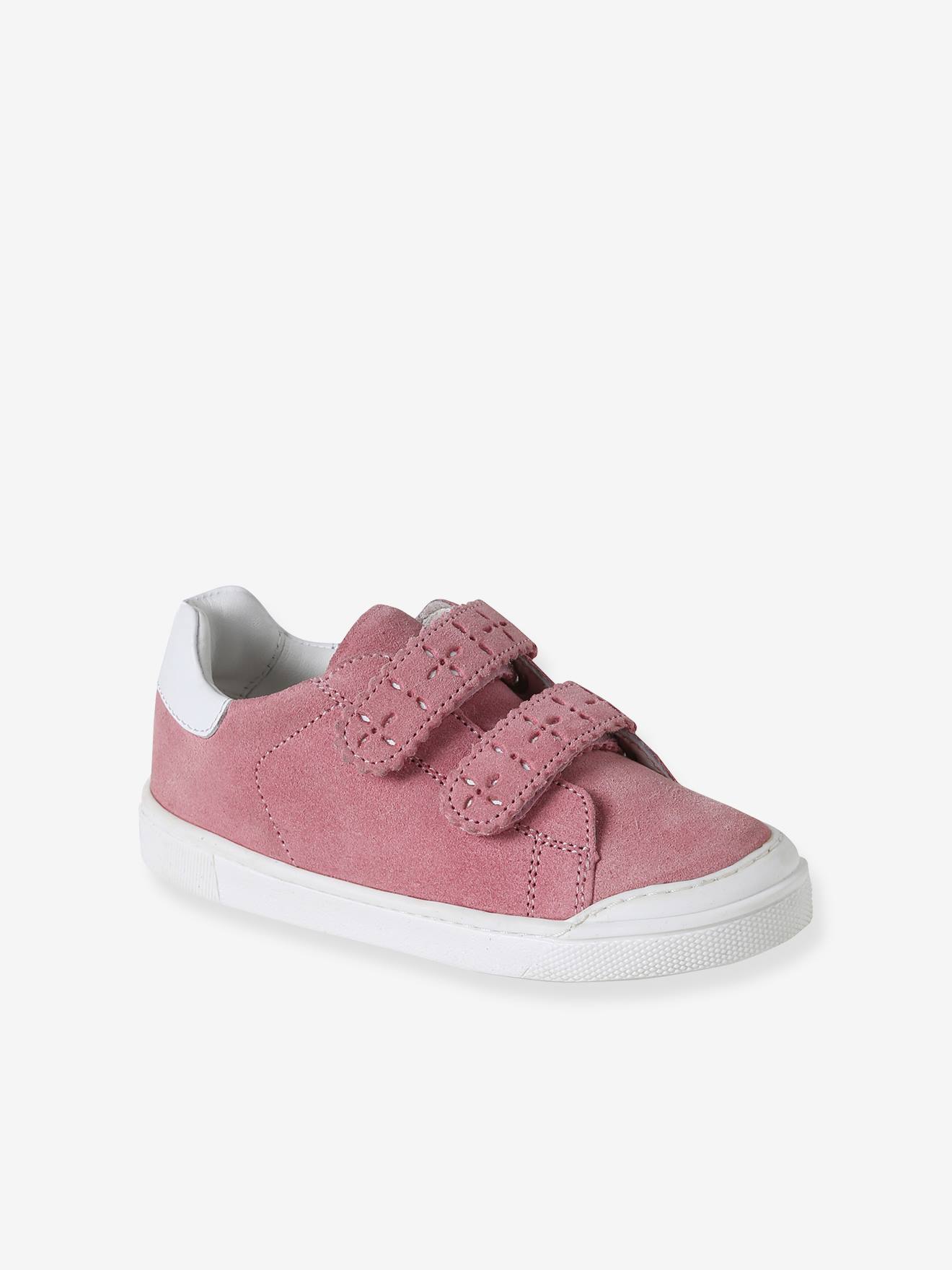 Baskets enfant fille cuir scratchs rose 28 €