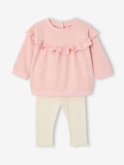 Ensemble bébé fille sweat à volant + legging  - vertbaudet enfant