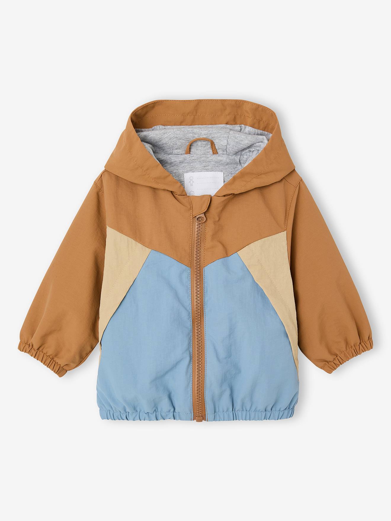 Blouson coupe-vent bébé garçon colorblock caramel